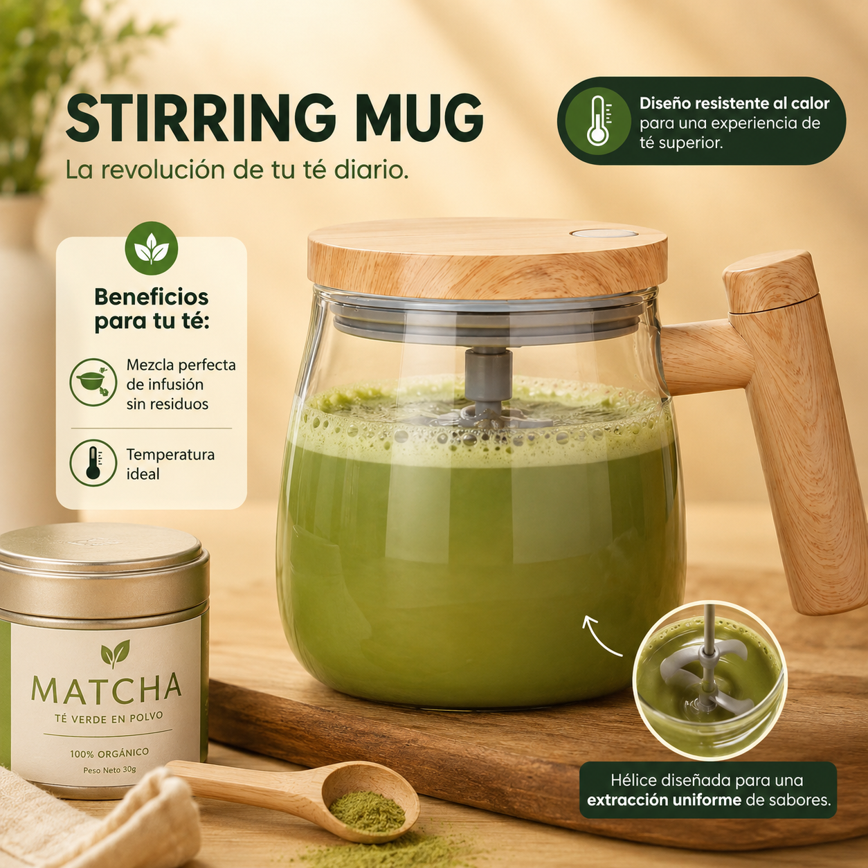 Mug mezclador de vidrio