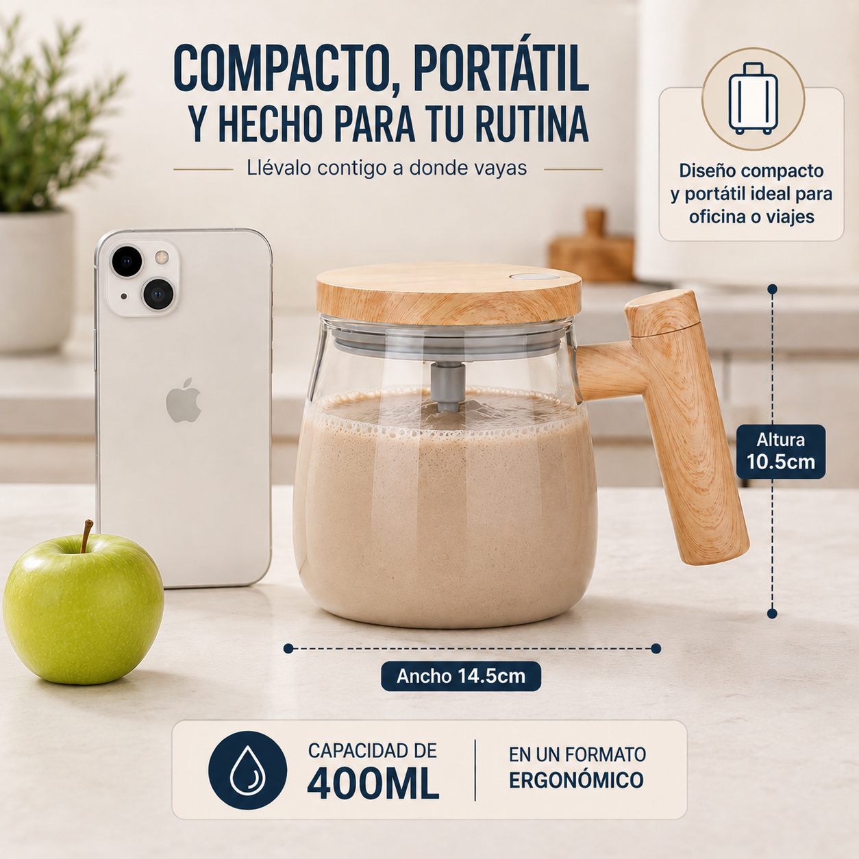 Mug mezclador de vidrio