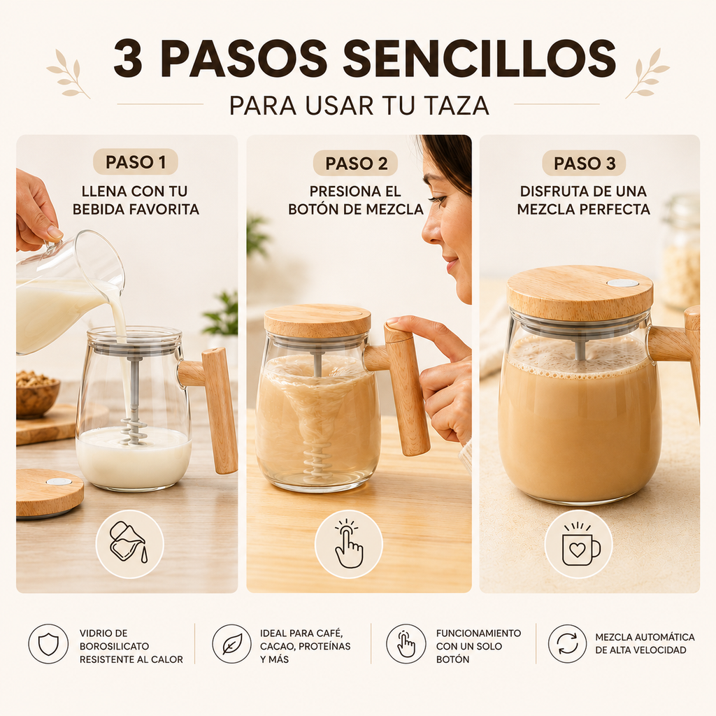 Mug mezclador de vidrio